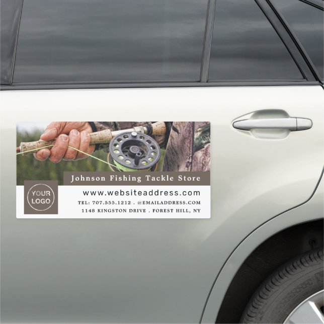 Fisherman Portrait, Fisherman Fishing Tackle Store Car Magnet (In Situ)