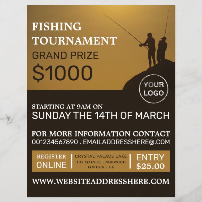 Fisherman Portrait, Fishing Tournament Event Flyer (Front)
