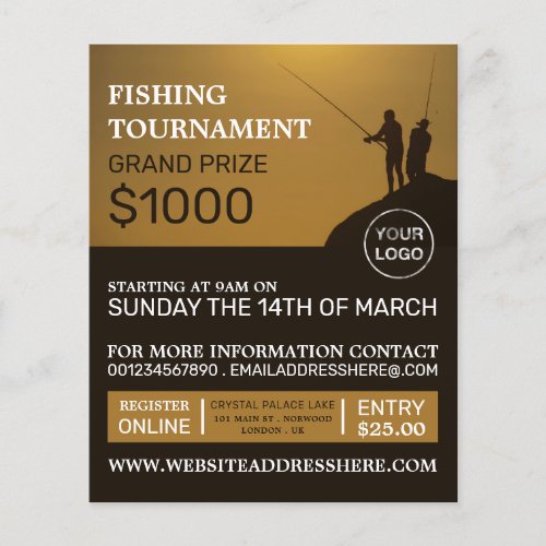 Fisherman Portrait Fishing Tournament Event Flyer