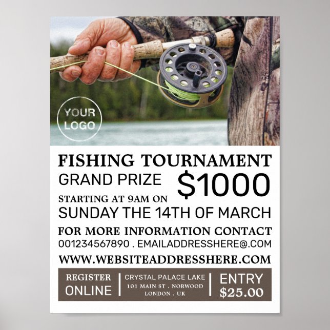 Fisherman Portrait, Fishing Tournament Event Poster (Front)