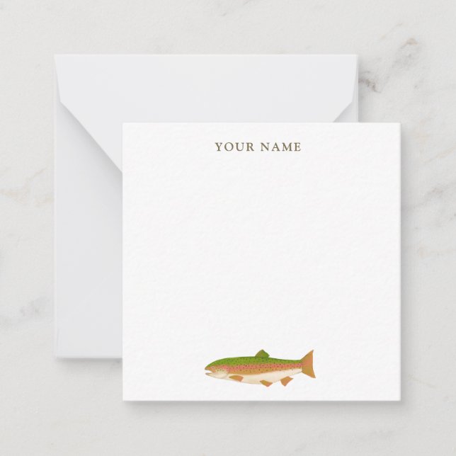 Fisherman Rainbow Trout Stationery Notes (Front)