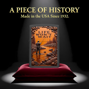 Fisherman River Casting Ornate Frame Zippo Lighter