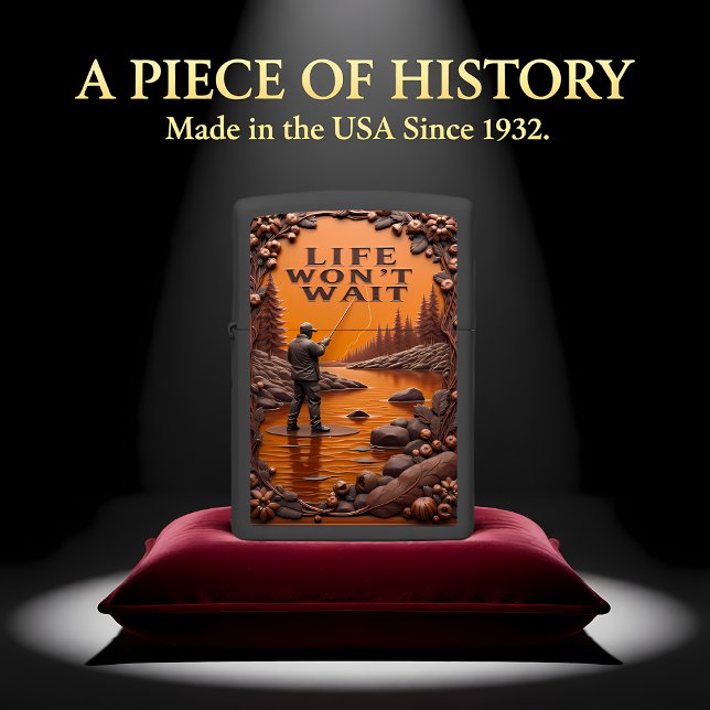 Fisherman River Casting Ornate Frame Zippo Lighter (Creator Uploaded)