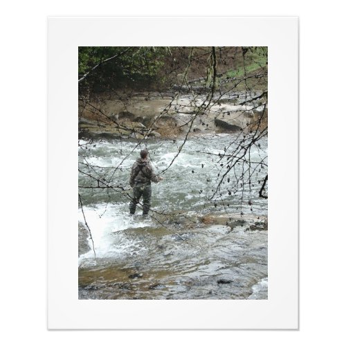 Fisherman River Steelhead Trout Fly Fishing Rapids Photo Print