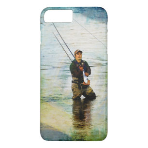 Fisherman & Rod Fishing Outdoors Design iPhone 8 Plus/7 Plus Case