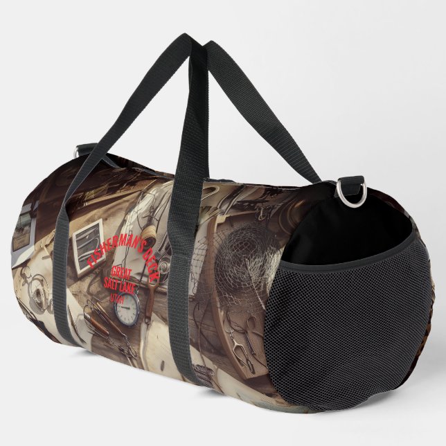 Fisherman’s Deck Custom Duffle Bag (Right Corner)
