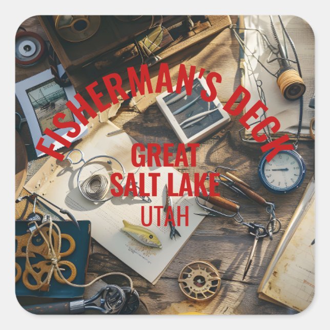 Fisherman’s Deck customizable  Square Sticker (Front)
