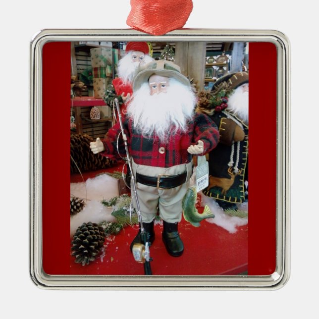 "FISHERMAN SANTA" CHRISTMAS ORNAMENT (Front)