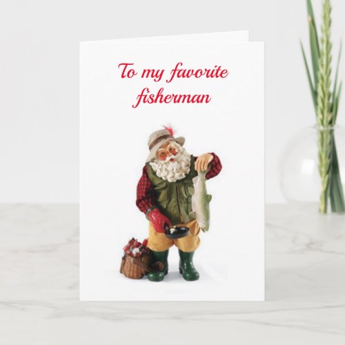 FISHERMAN  SPECIAL PEOPLE HAVE DECEMBER BIRTHDAYS HOLIDAY CARD