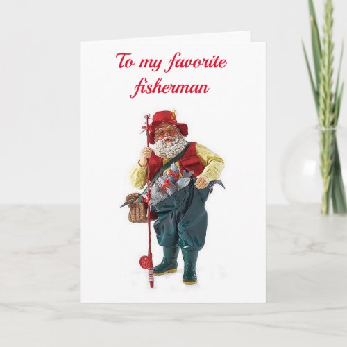 FISHERMAN  SPECIAL PEOPLE HAVE DECEMBER BIRTHDAYS HOLIDAY CARD