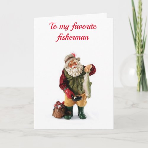 FISHERMAN  SPECIAL PEOPLE HAVE DECEMBER BIRTHDAYS HOLIDAY CARD