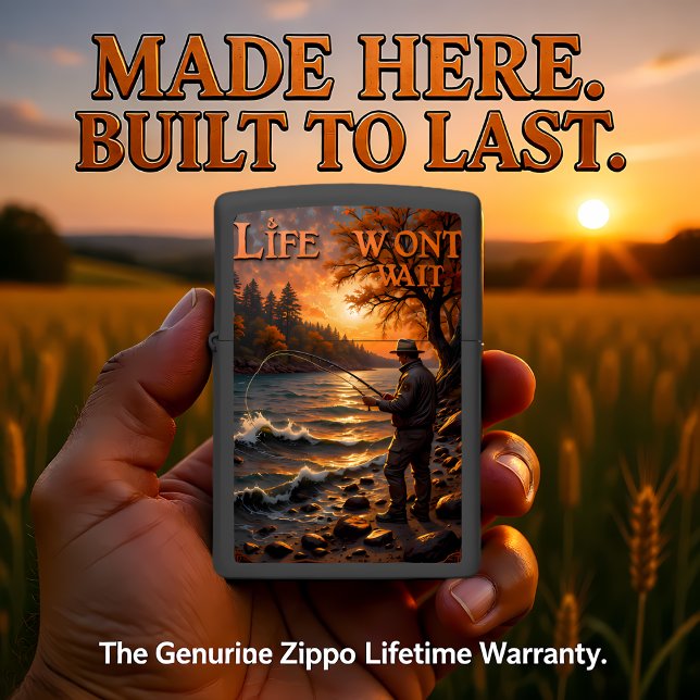 Fisherman Sunset Surf Casting Rocky Zippo Lighter (Creator Uploaded)