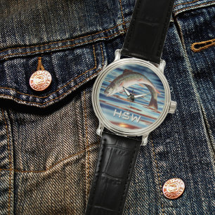 Fisherman Trout Fishing Monogram Watch