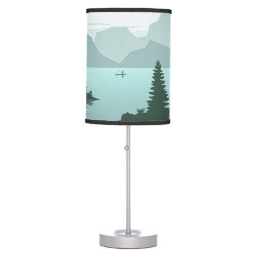 Fisherman With Mountains Table Lamp