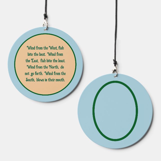 Fisherman With Quote About Fishing Wind Chime (Front & Back)