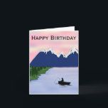 Fisherman's Birthday Card for Men<br><div class="desc">This is the perfect card for a man who loves to fish! There's a fisherman in a boat on a serene lake doing what he loves- FISHING! This card will be great for any guy- husband, boyfriend or a guy that's a friend. Inside there's a pun on fishing that will...</div>