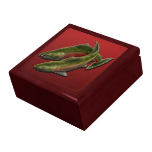 Fisherman's Box Fishing Art Jewelry Gift Box
