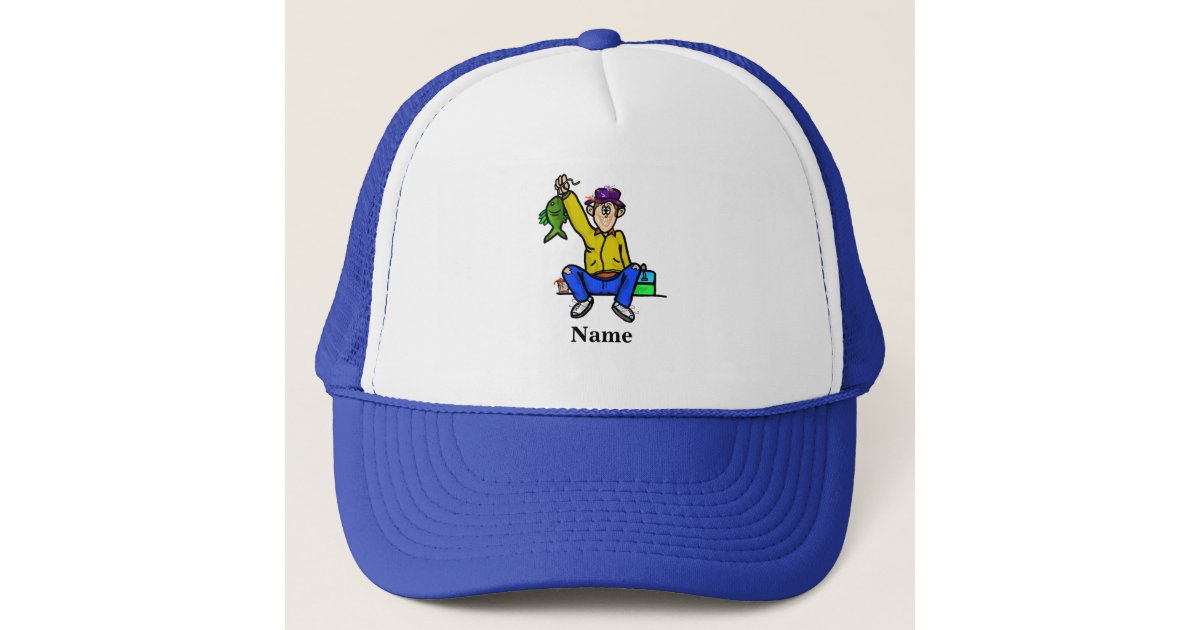Fisherman's Catching Fish Hat Customize Name