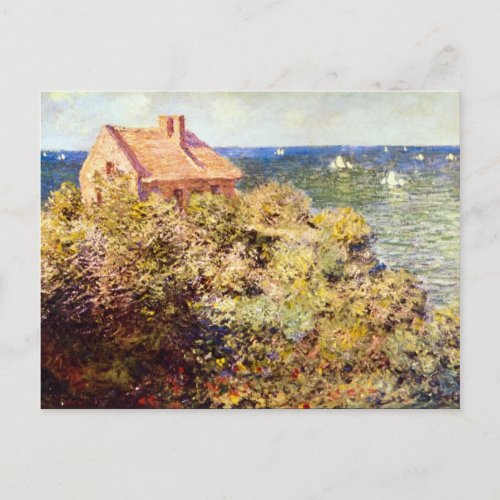 Fishermans Cottage on a Cliff by Claude Monet Postcard