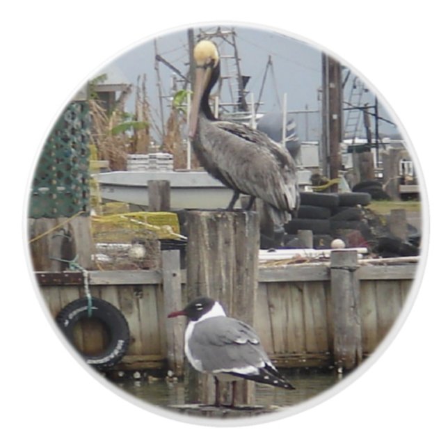 "Fisherman's Dream" Ceramic Knob (Front)