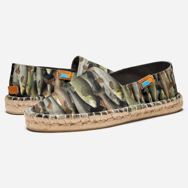 Fisherman's Fantasy All-Over Fish Pattern Espadrilles (Angled)