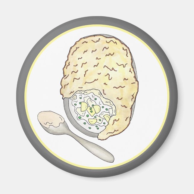 Fisherman's Fish Pie UK British Pub Food Cuisine Magnet (Front)