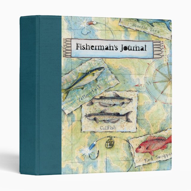Fisherman's Journal Scrapbook Binder (Front/Spine)