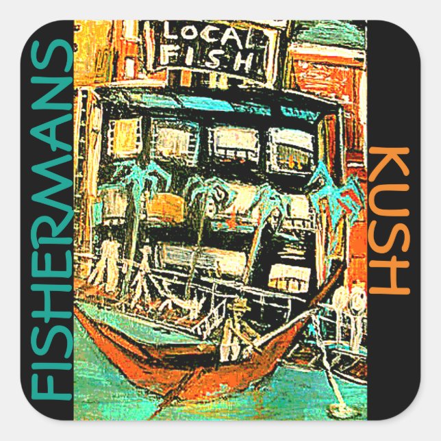 FISHERMANS KUSH SQUARE STICKER (Front)
