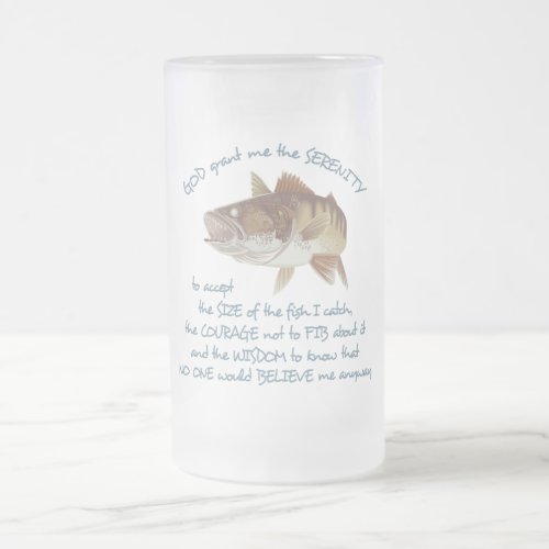 Fishermans Prayer Frosted Glass Beer Mug
