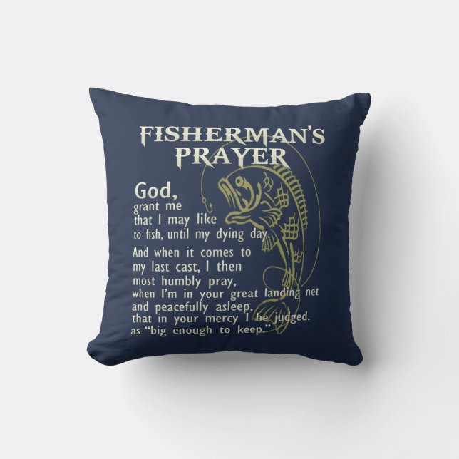Fisherman's Prayer Throw Pillow (Front)