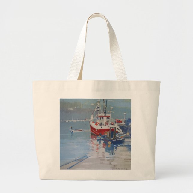 Fisherman's Quay Salcombe Large Tote Bag (Front)