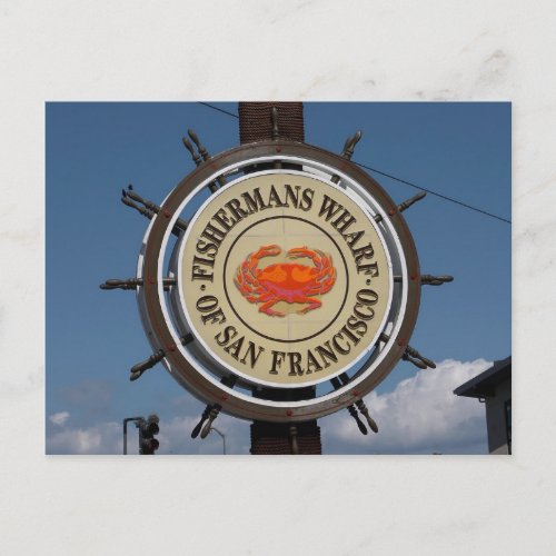 Fishermans Wharf Sign Postcard