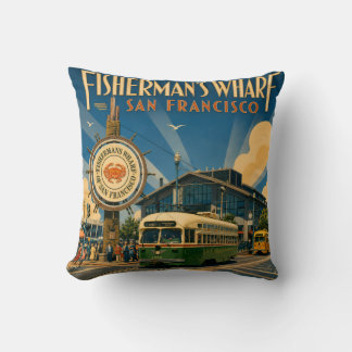 Fisherman's Wharf tote Throw Pillow