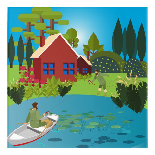 Fishermen Acrylic Print (Front)