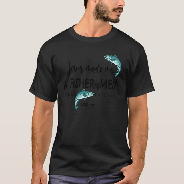 Fishermen And Faith Fishing Dad And Son T-Shirt (Front)