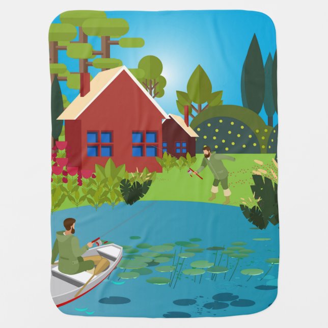 Fishermen Baby Blanket (Front)