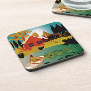 Fishermen beverage coaster