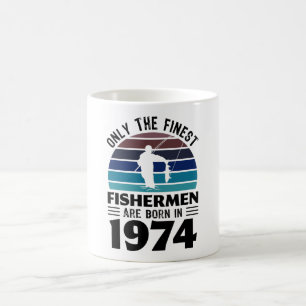 Fishermen born in 1974 50th Birthday Fishing Gifts Coffee Mug