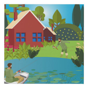 Fishermen Faux Canvas Print