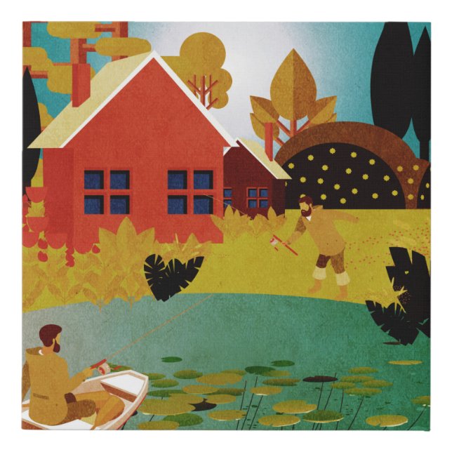 fishermen faux canvas print (Front)