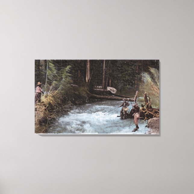Fishermen Fishing at Commonwealth Creek Canvas Print (Front)