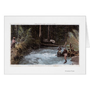 Fishermen Fishing at Commonwealth Creek Cards
