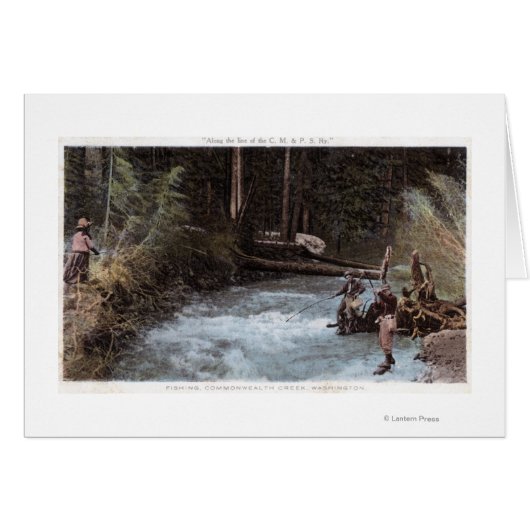 Fishermen Fishing at Commonwealth Creek Cards (Front Horizontal)
