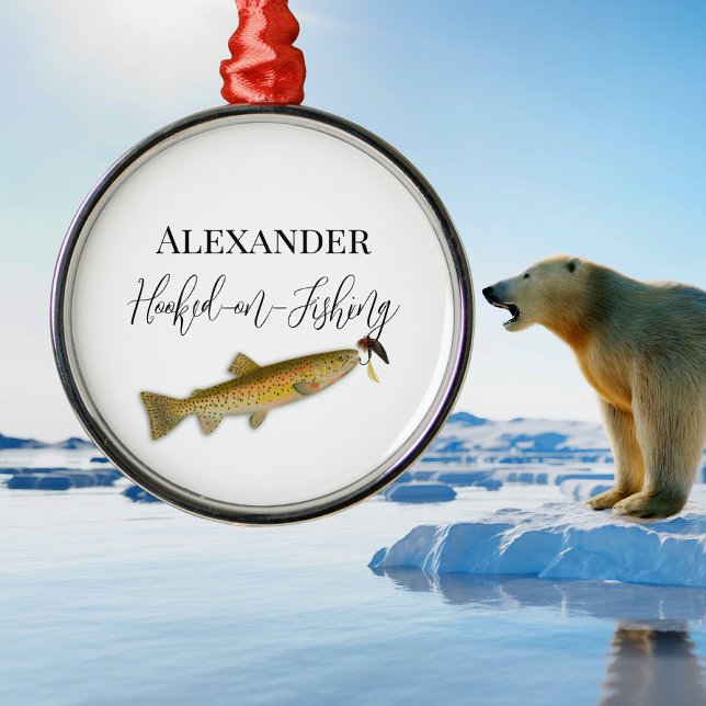 Fishermen Fly Fishing Hat Metal Ornament (Creator Uploaded)