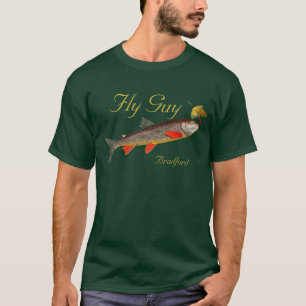 Fishermen Fly Fishing Trout Flies Watercolor  T-Sh T-Shirt