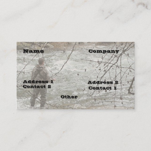 Fishermen Guide River Steelhead Trout Season Business Card (Front)