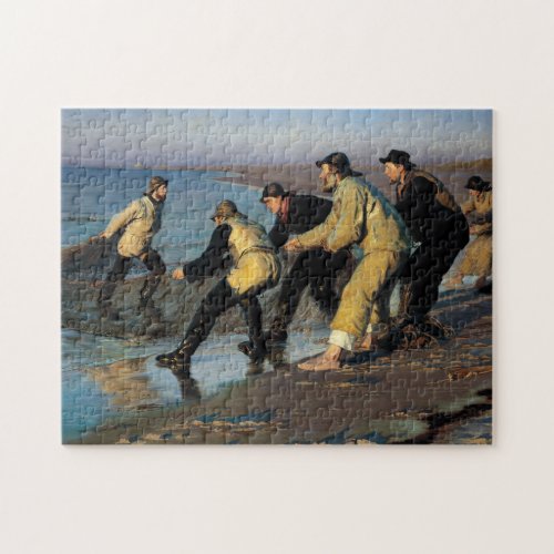 Fishermen Hauling a Net at the Skagen North Beach Jigsaw Puzzle