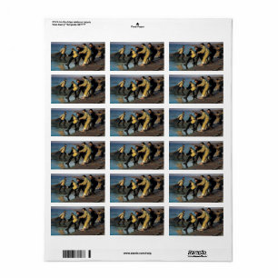 Fishermen Hauling a Net at the Skagen North Beach Label