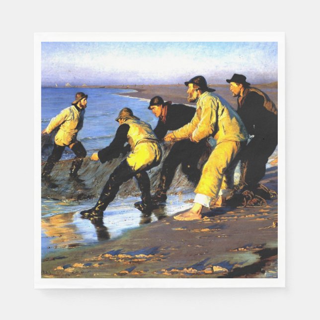 Fishermen Hauling the Net on Skagen's North Beach Paper Napkins (Front)