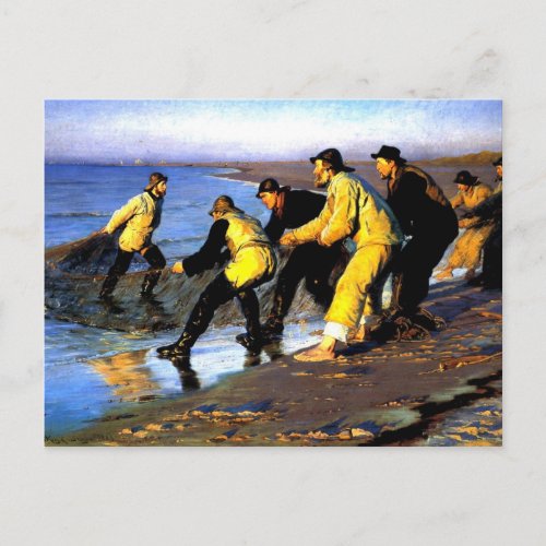 Fishermen Hauling the Net on Skagens North Beach Postcard